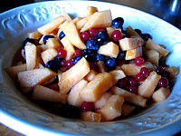 Cuisine diététique : Salade de melon aux myrtilles