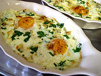Image : Oeufs cocotte au Saint-Agur