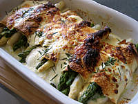 Image : Omelette aux asperges gratinées