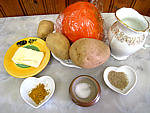 Ingrédients pour la recette : Purée de potimarron et pommes de terre