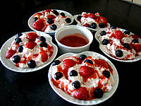 Image : Mousse aux fraises et aux myrtilles