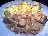 Image : Tagliatelles au poulet et au cognac