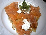 Image : Galettes au saumon fumé et sa chantilly