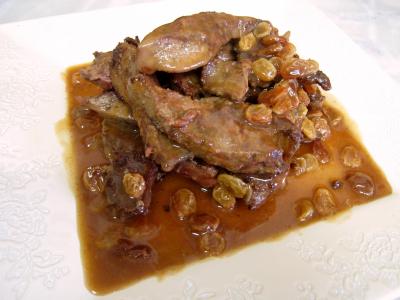 Image : Foie de veau aux raisins secs et au potimarron