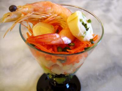 Photo : verrine de crevette