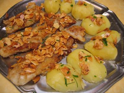 Image : Flétan  - Filets de flétan aux amandes