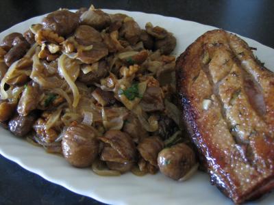 Photo : Magrets de canard aux châtaignes