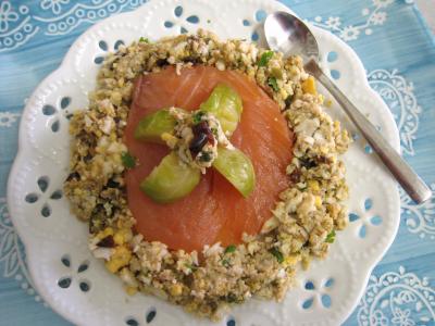 Image : Saumon - Amuse bouche au saumon fumé et choux de Bruxelles