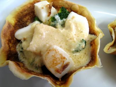 Coupelles de crêpes farcies aux encornets - 27.3