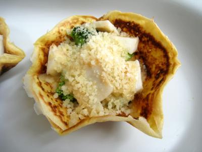 Coupelles de crêpes farcies aux encornets - 28.1