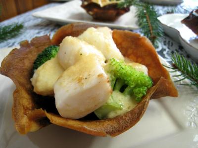 Image : Coupelles de crêpes farcies aux encornets