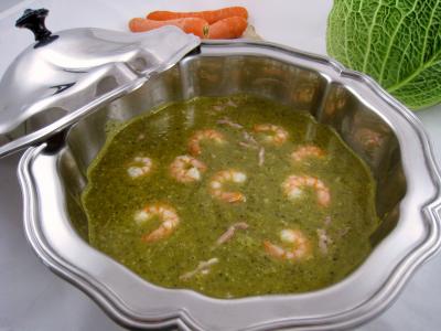 Image : Velouté de chou aux crevettes