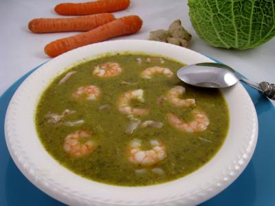 Image : Velouté de chou aux crevettes