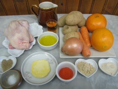 Ingrédients pour la recette : Coquelet à l'orange