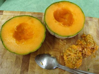 Image : Amuse-bouche au melon et charcuterie