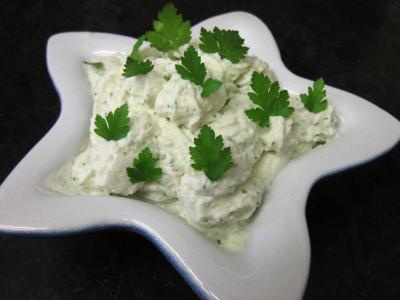 Image : Amuse-bouche aux crudités et sa sauce "ricotta"