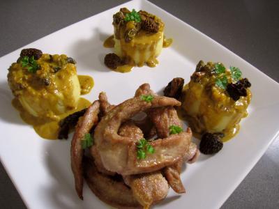 saindoux porc : Aiguillettes au safran et sa sauce aux morilles