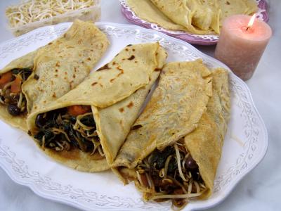 Image : Crêpes farcies aux épinards façon chinoise