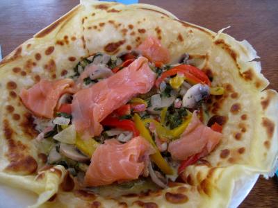 Crêpes aux épinards, aux champignons et son saumon fumé - 11.1