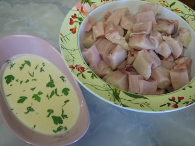 confit de vin rosé : Fondue à l'espadon et sa sauce au citron et au marsala
