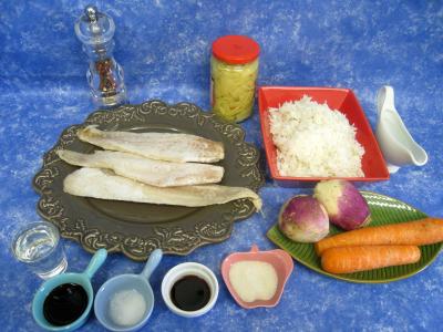 Ingrédients pour la recette : Colin aux pousses de bambou
