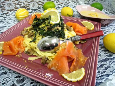 Image : Tagliatelles au citron et à la truite fumée