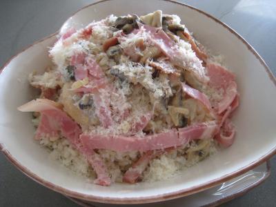 Image : Risotto aux champignons et au jambon à l'Italienne