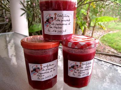 Image : Confiture de prunes et de pommes à la crème