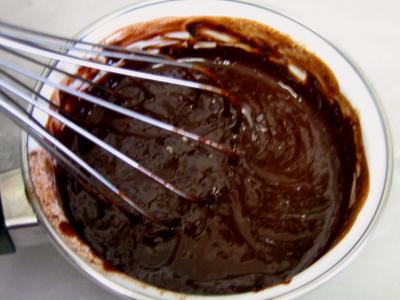 Gâteau au chocolat et son coulis de melon et pêches - 4.1