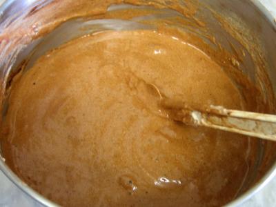 Gâteau au chocolat et son coulis de melon et pêches - 7.4