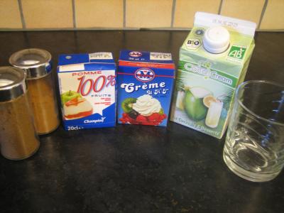 Ingrédients pour la recette : Jus de pommes à la crème