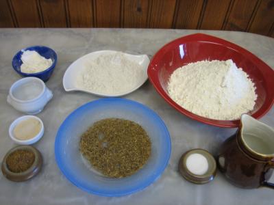Ingrédients pour la recette : Pain au cumin
