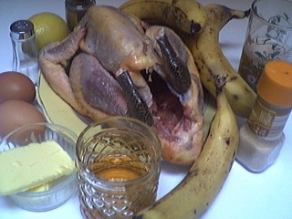 Ingrédients pour la recette : Pintade aux bananes à la réunionnaise