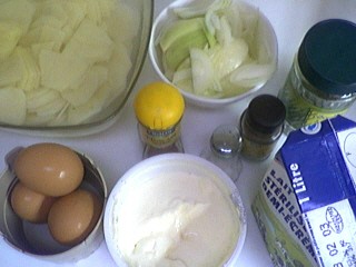 Ingrédients pour la recette : Pommes de terre "Bayenne" en gratin façon 