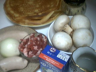 Ingrédients pour la recette : Crêpes farcies au boudin blanc