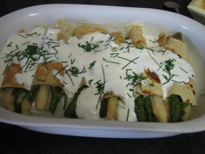 Image : Omelette aux asperges gratinées