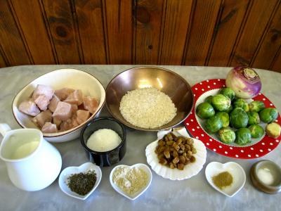 Ingrédients pour la recette : Soupe de choux de Bruxelles et espadon