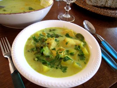 Image : Soupe de filets de poulet aux fèves