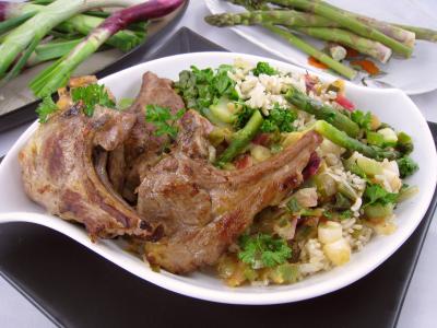 Image : Ognasses au riz, asperges et agneau pour diabétiques