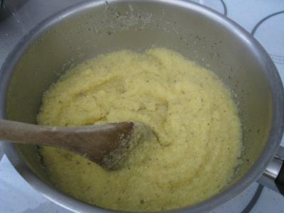 Polenta aux ognasses, aux épinards et aux asperges - 8.2
