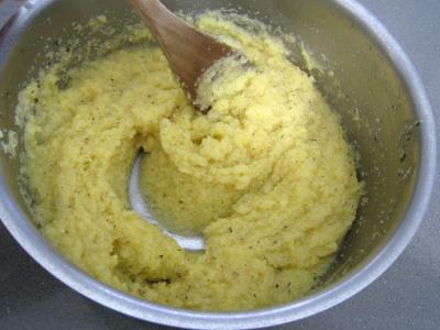 Polenta aux ognasses, aux épinards et aux asperges - 8.3