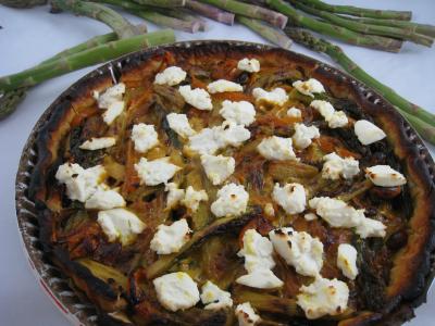 Image : Tarte aux asperges au fromage frais de chèvre