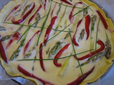 Image : Tarte aux asperges poivron et jambon