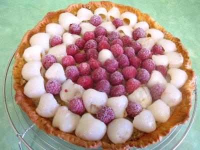 Tarte aux litchis et aux framboises - 12.2