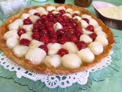 Tarte aux litchis et aux framboises - 13.3