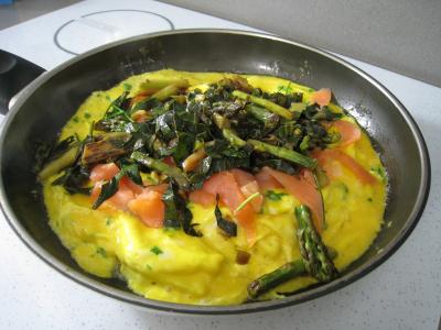 Omelette d'asperges au chou et aux ognasses - 10.1