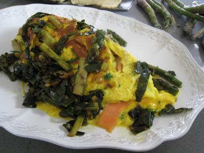 La cuisine des grand-mères : Omelette d'asperges au chou et aux ognasses