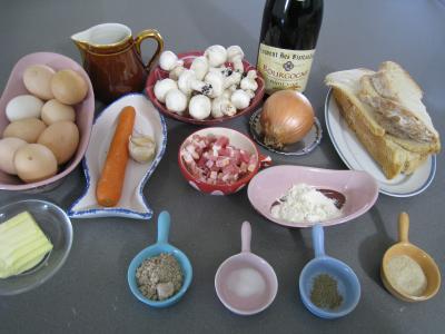 Ingrédients pour la recette : Oeufs en meurette façon bourguignonne