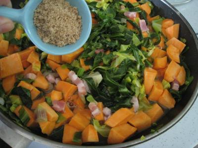 Sauté de chou pointu aux patates douces - 5.4