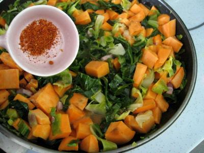 Sauté de chou pointu aux patates douces - 6.2